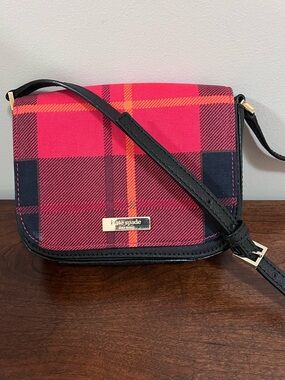 Kate Spade New York Carson Newbury Lane Red and Black Plaid crossbody bag